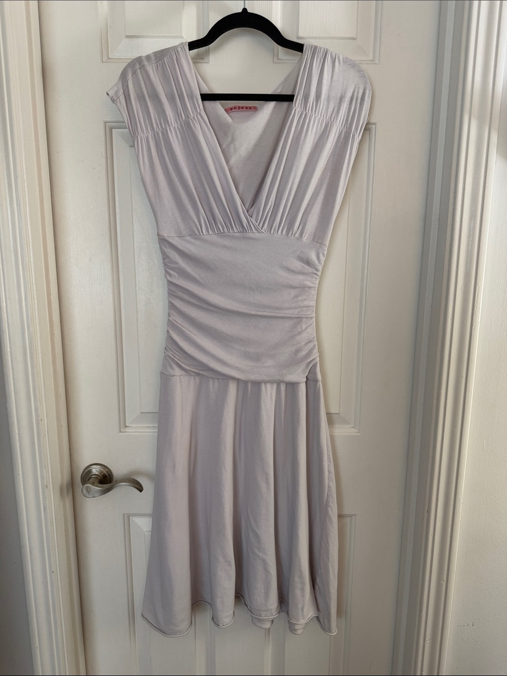 Velvet brand vintage Light purple Surplice Midi Dress (no size, medium ish )